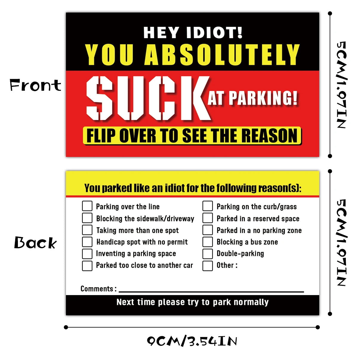 Bad Parking Cards